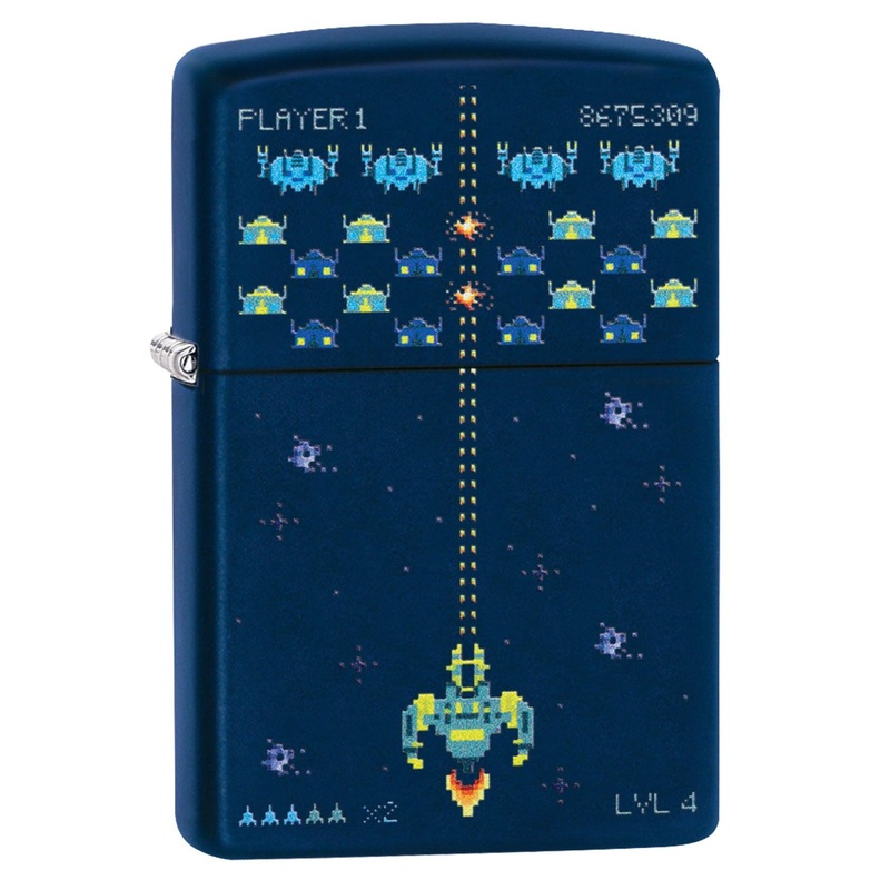 Zippo Lighter: Retro Video Game – Navy Matte 49114