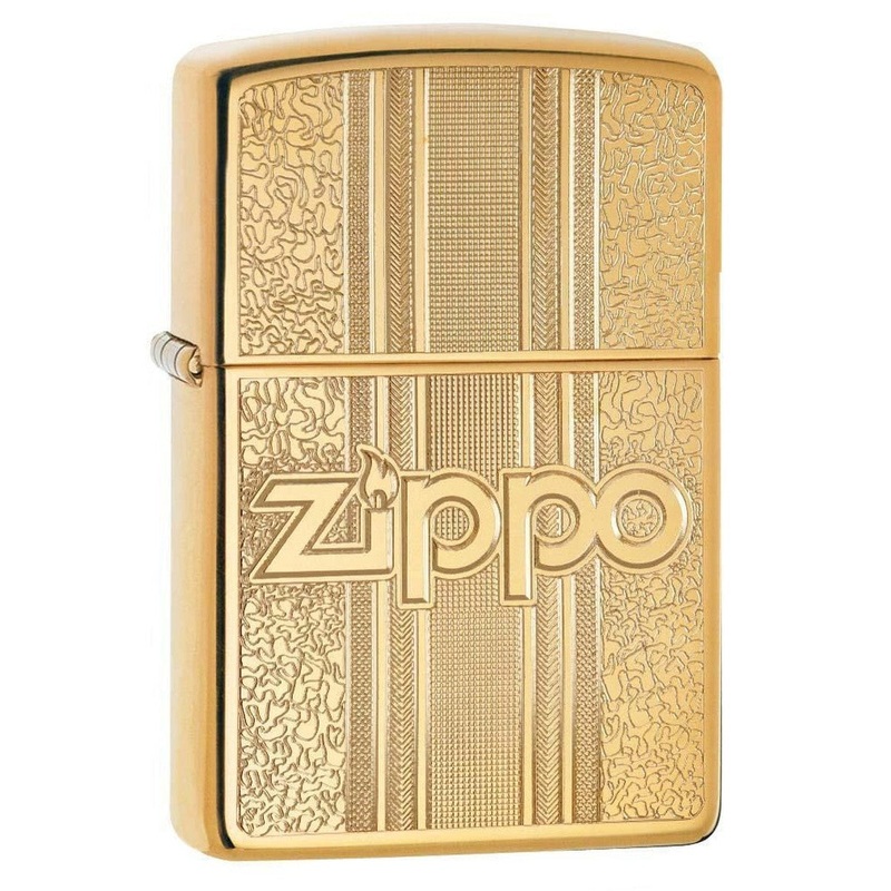 Zippo Lighter: Zippo Engraved Pattern – High Polish Brass 29677