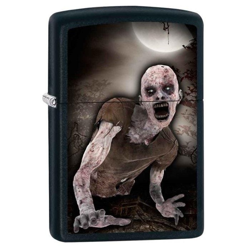 Zippo Lighter – Zombie & Moon Black Matte