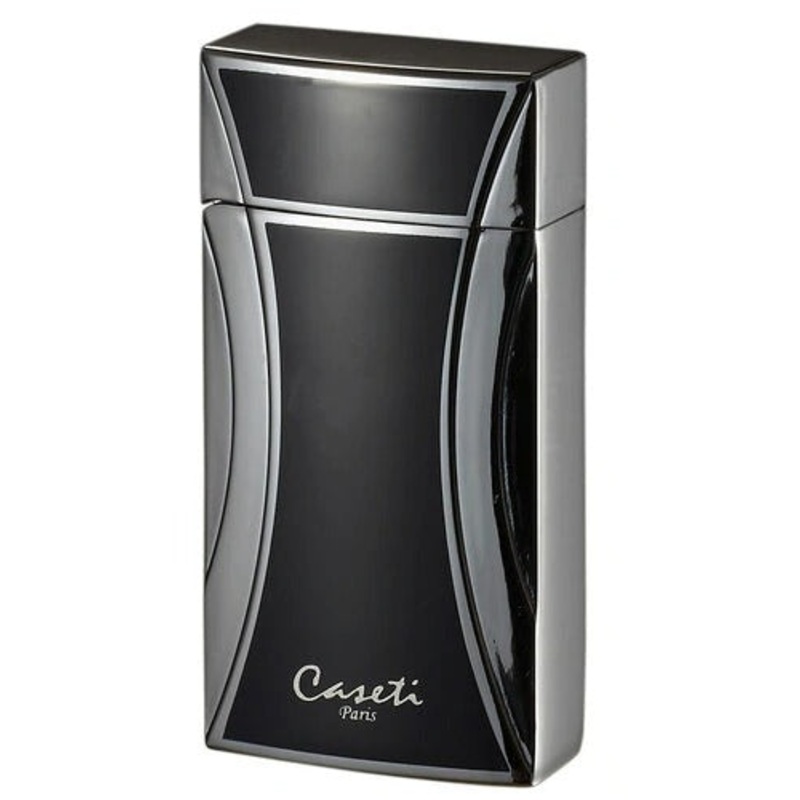 Caseti Naxos Single Jet Flame Cigar Lighter – Black Lacquer & Chrome