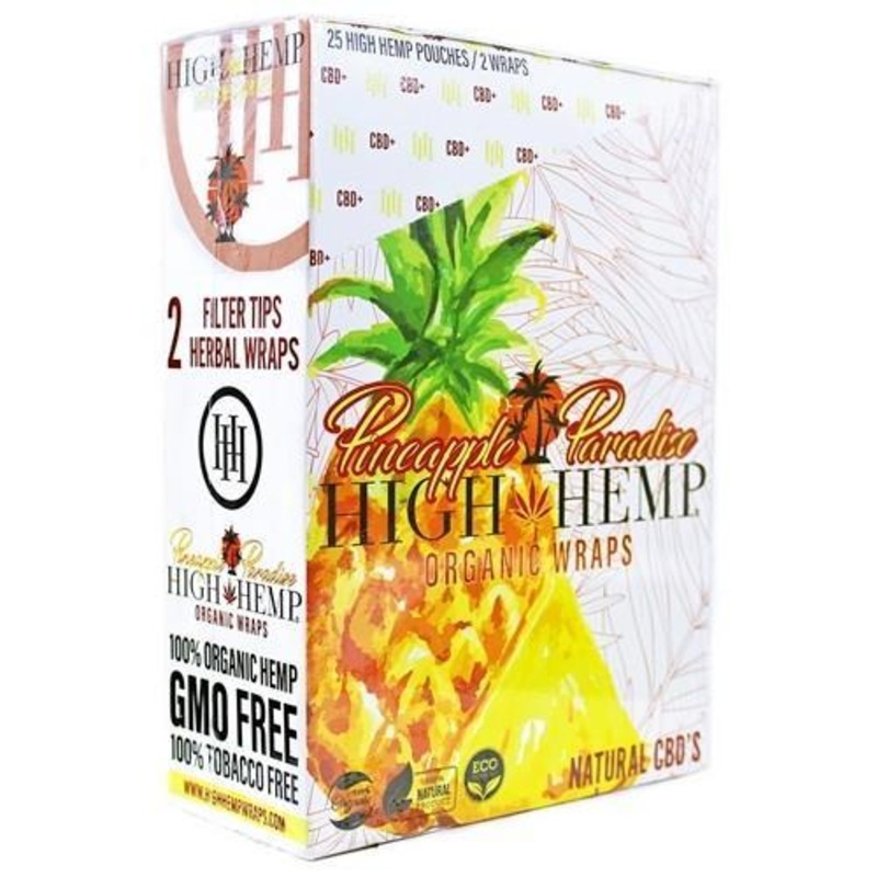 High Hemp Pineapple Paradise Wraps Pineapple Paradise 25 Packs of 2