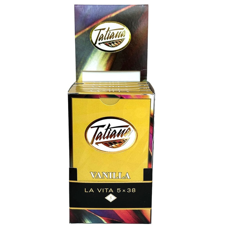 Tatiana La Vita Vanilla Cigars Vanilla (5″x 38) 5 Packs of 5