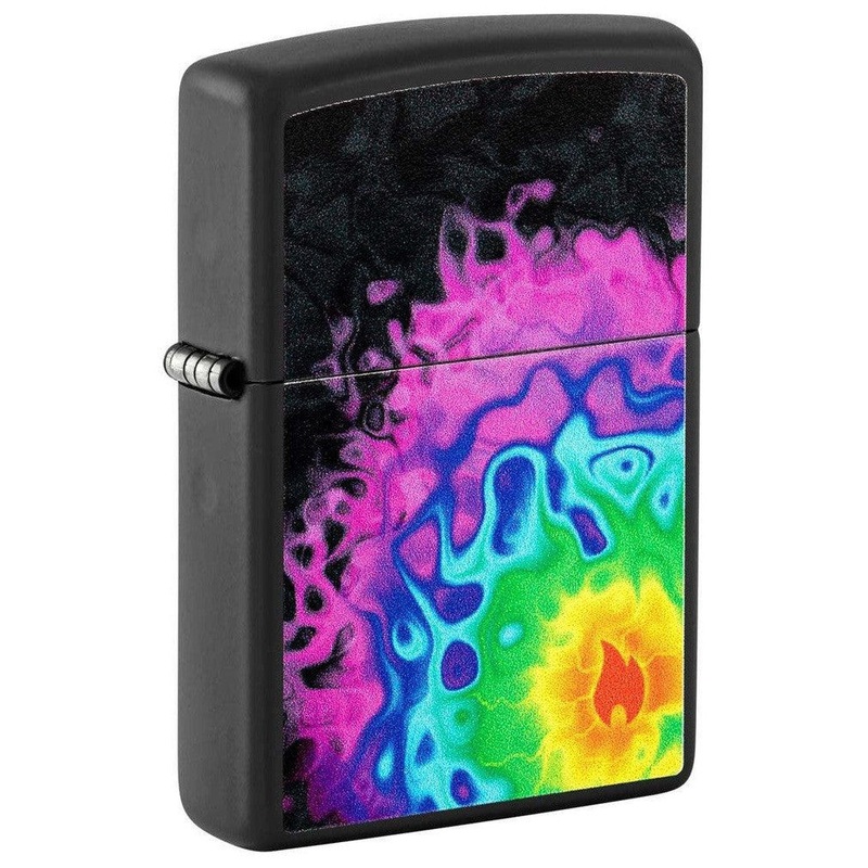Zippo Lighter: Flame Pattern – Black Matte 48733