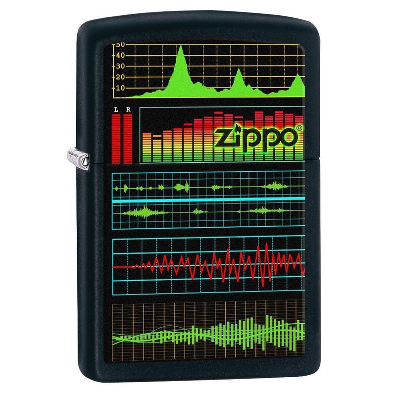 Zippo Lighter: Music Waves – Black Matte 76884
