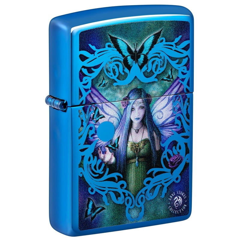 Zippo Lighter: Mystic Aura Fairy by Anne Stokes – High Polish Blue 48985