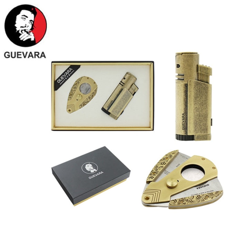GUEVERA CIGAR JET FLAME LIGHTER CIGAR ACCESSORIES SET RAG-6217A