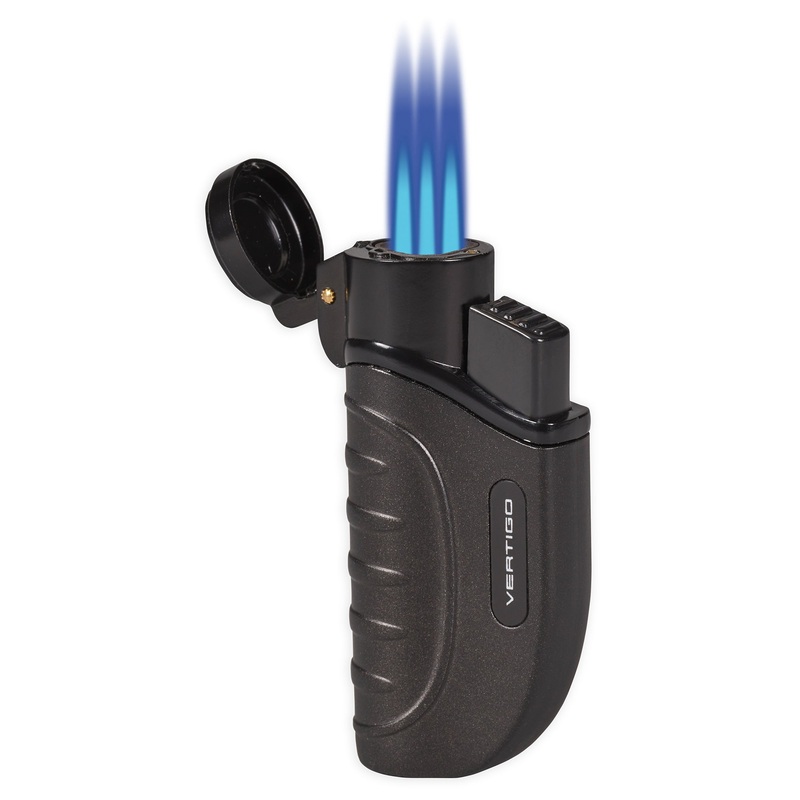 Lotus Bombardier Vertigo Triple Flame Lighter Metallic black & Black matte