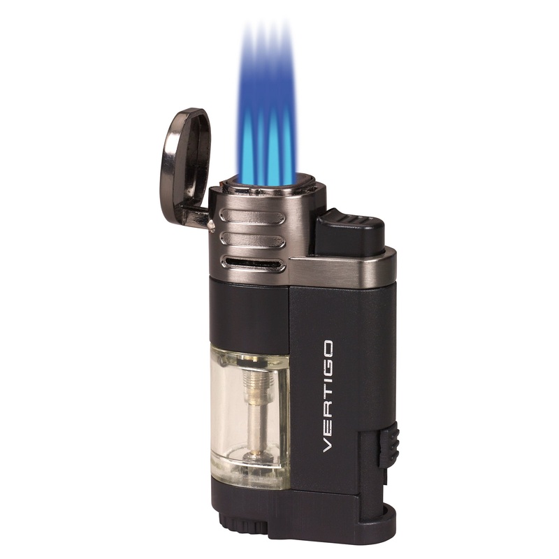 Lotus Booster Vertigo Quad Torch Cigar Lighter Gunmetal & clear