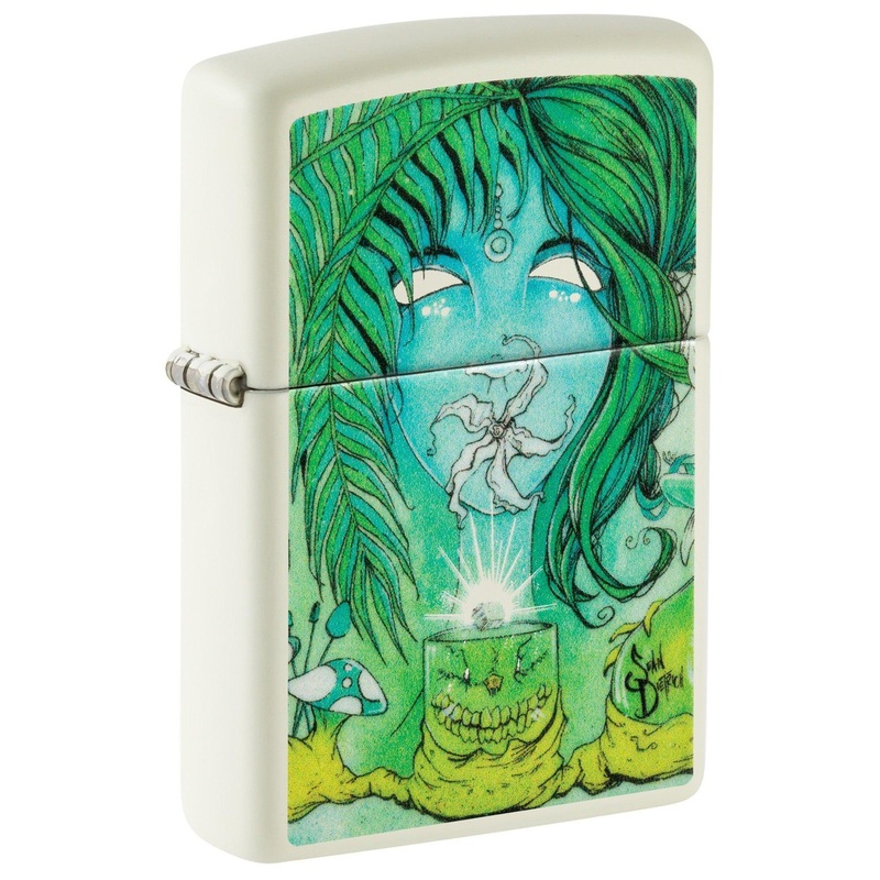Zippo Lighter: Sugar Cube by Sean Dietrich – Glow-in-the-Dark Green 48995