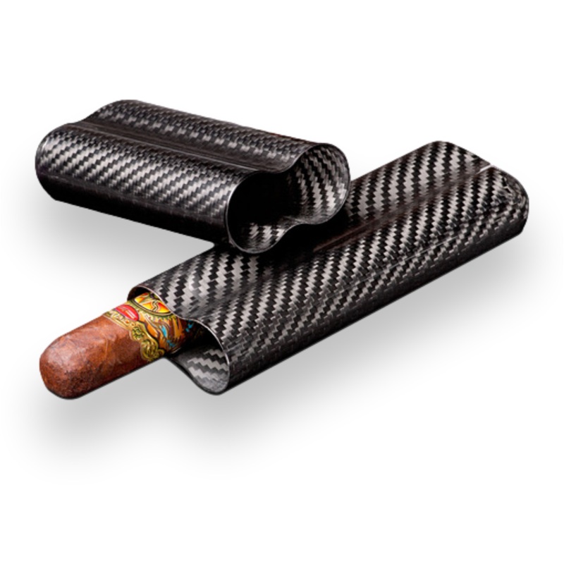 Visol Night Carbon Fiber Cigar Cases 2-Finger