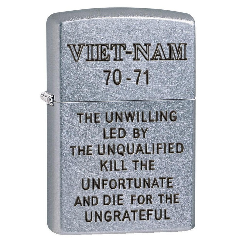 Zippo Lighter: Vietnam Trench Art, Unwilling – Street Chrome 80781